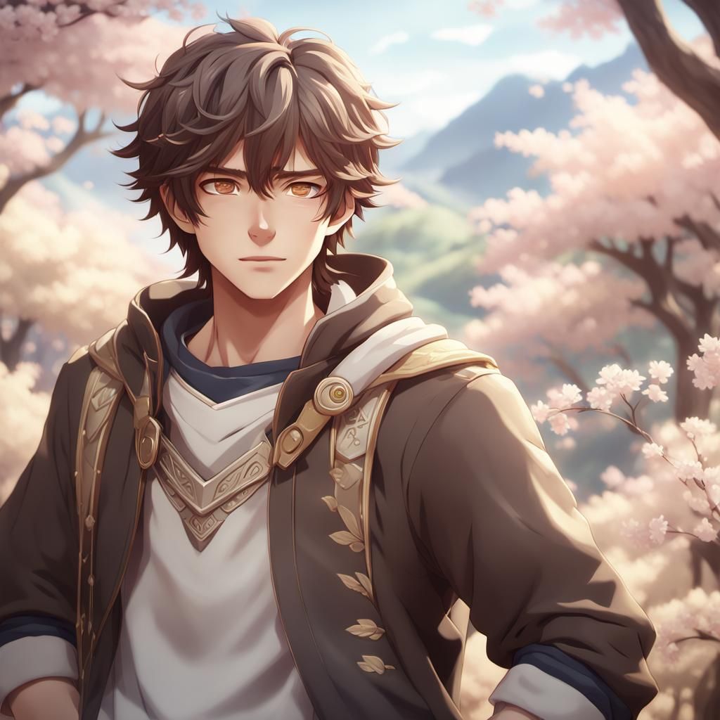 Serene Anime Teenager in a Gentle Environment