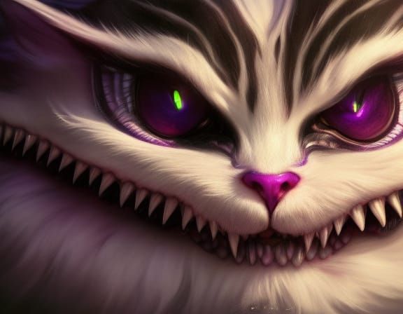 Cheshire cat 8k resolution concept art by Greg Rutkowski dynamic lighting hyperdetailed intricately detaile...
