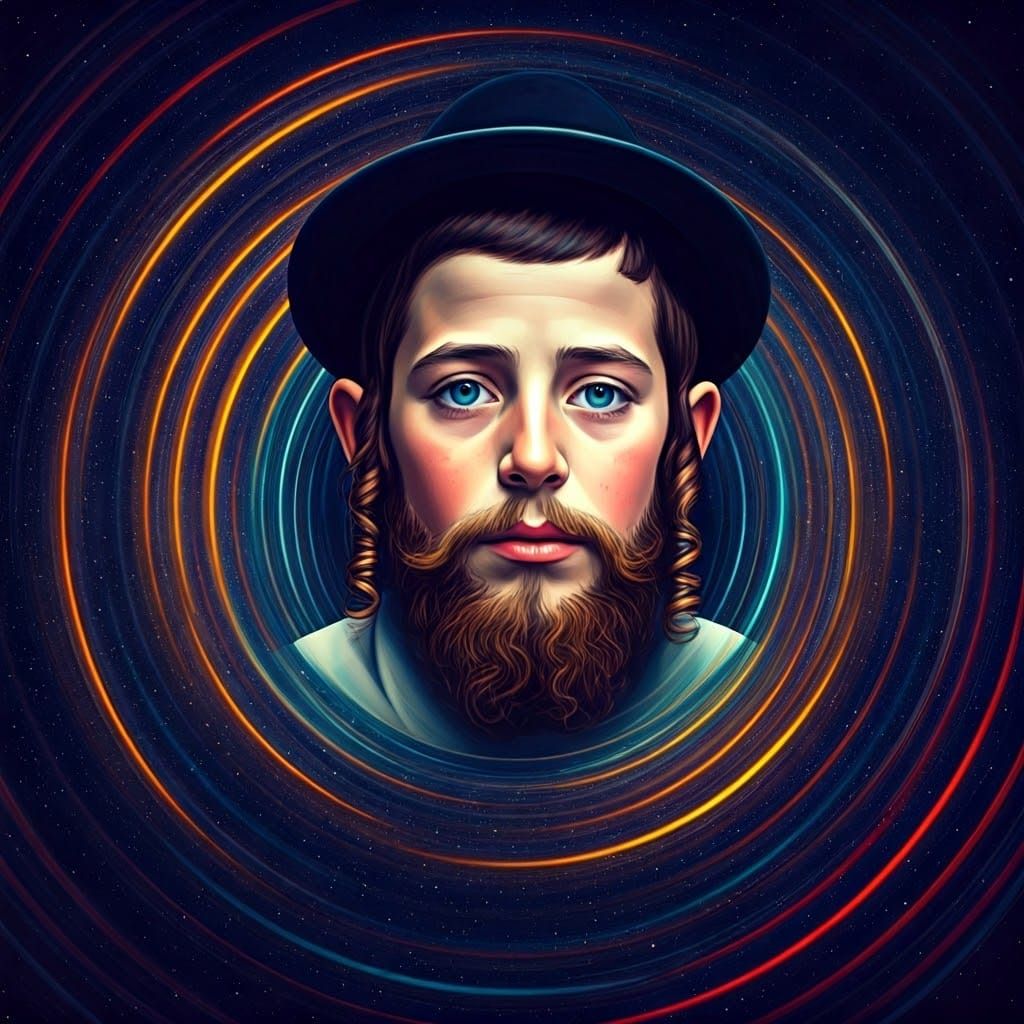 Orthodox Hasidic Boy Merges with Ephemeral Cosmic Vortex