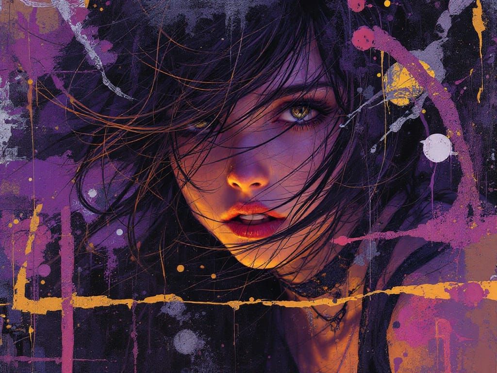 Vibrant Surrealism: A Scruffy Girl in Dark Fantasy