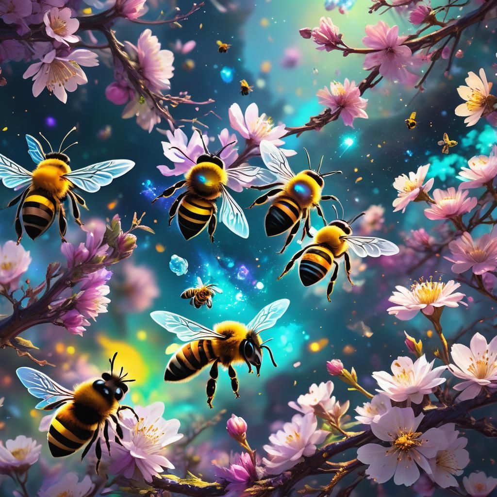 Blossom Wind: Cosmic Illustration by Amaringo