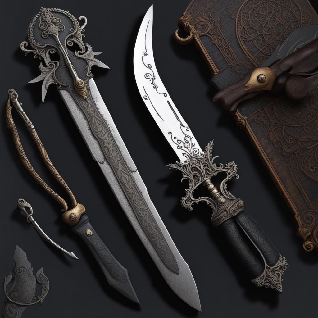 Dark Witchy Knife Collection: A Horror Art Piece