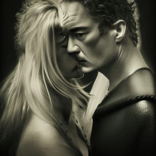 Knight Protects Princess: Medieval Vampire Portrait