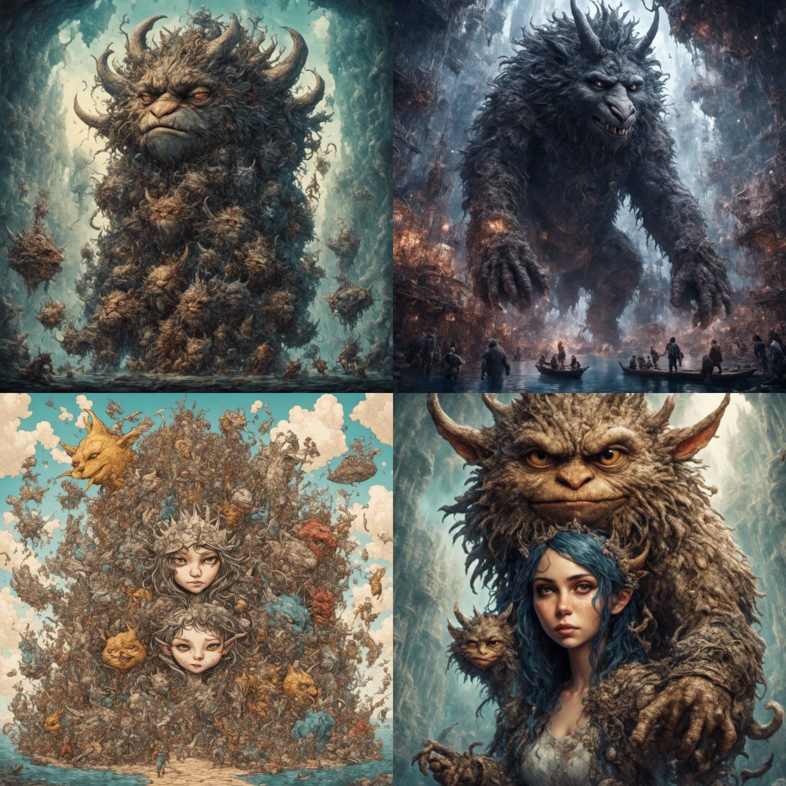 Whimsical Wild Things Realm with Surreal Landscapes