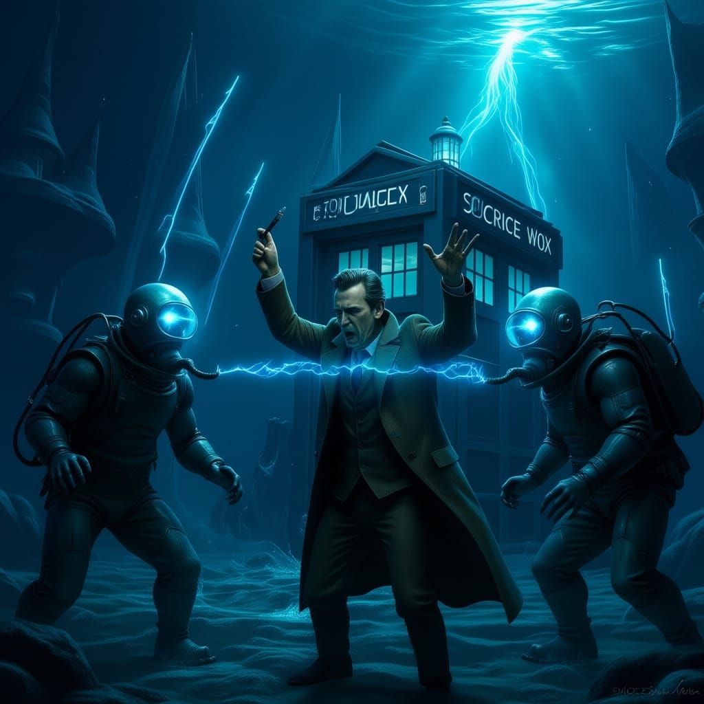 Doctor Who Battles Cybermen Underwater in Futuristic City