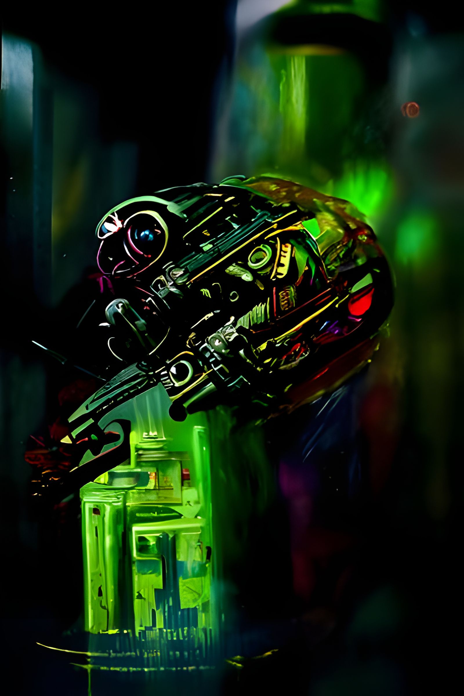 Steampunk Sci-Fi Digital Illustration in Pastel Tones