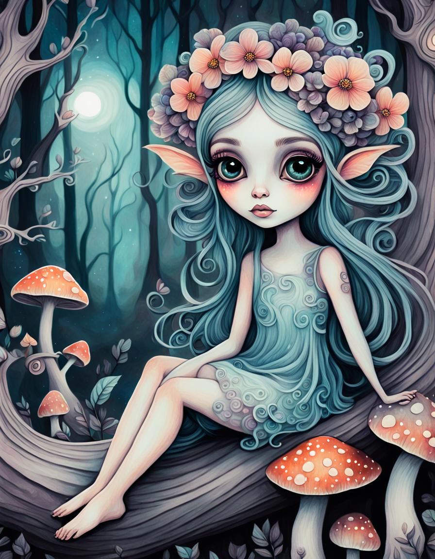 Mystic Forest Fairy in Whimsical Fusion Art
