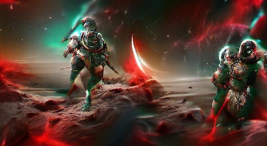 Spartan Warrior in Space Digital Rendering