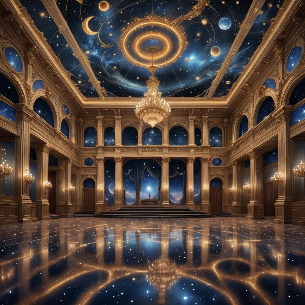 Celestial Ballroom Spectacle in Fantasy Concept Art