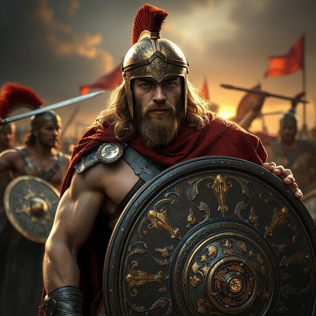 Achilles in Battle of Troy: Fantasy Art