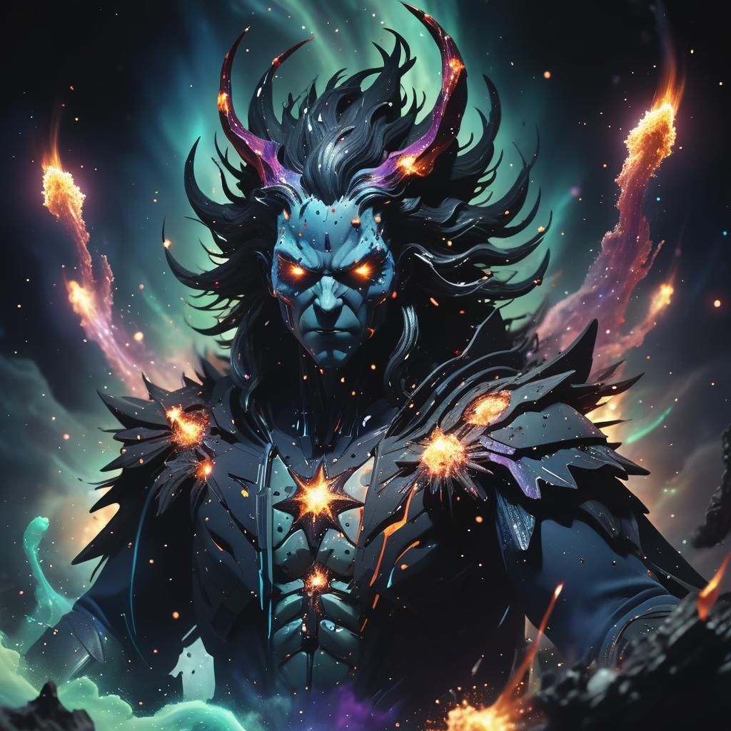 Vibrant Star Cluster Explosion in Surreal 3D Style