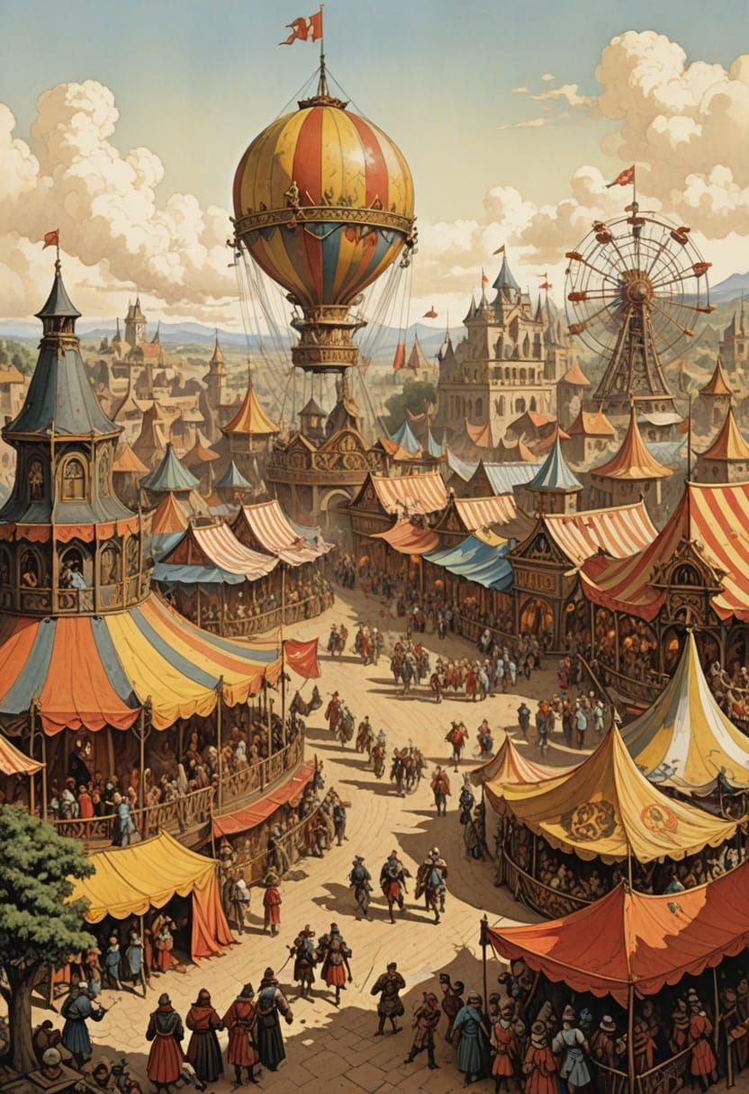 Vivid 16th Century Carnival in Heroic Fantasy Style