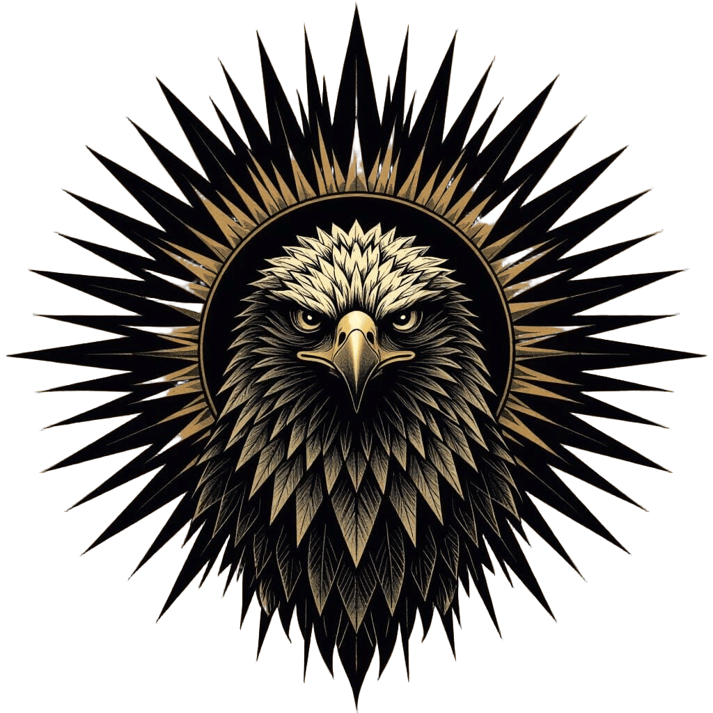Geometric Blackwork Eagle Tattoo Design