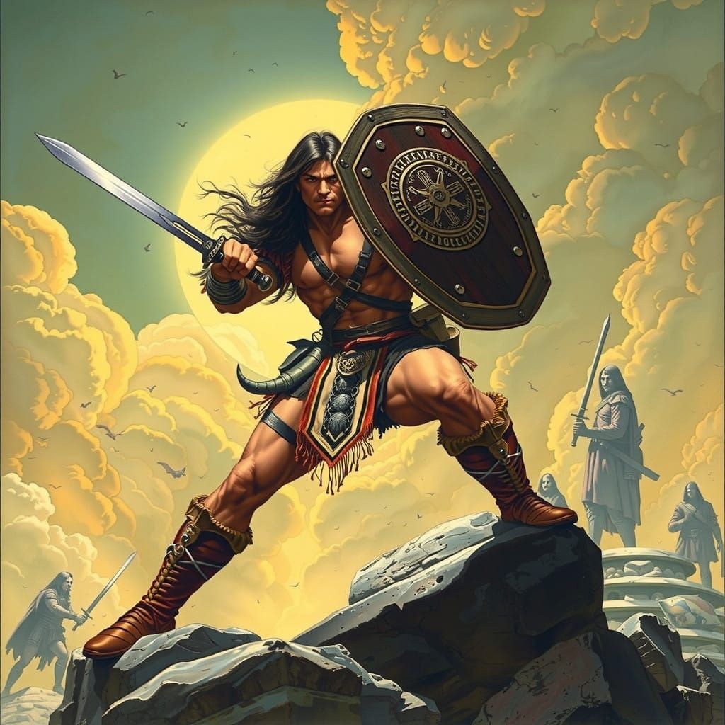 Epic Conan Battles in Low-Gravity with Sword and Shield