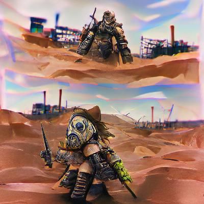 Wasteland Warrior in Cyberpunk Style
