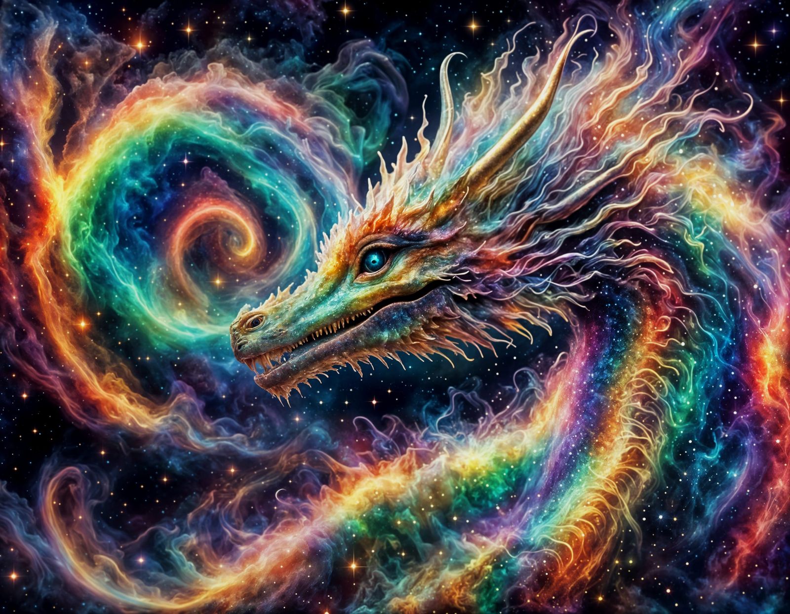 Colorful cosmic Rainbow Dragon