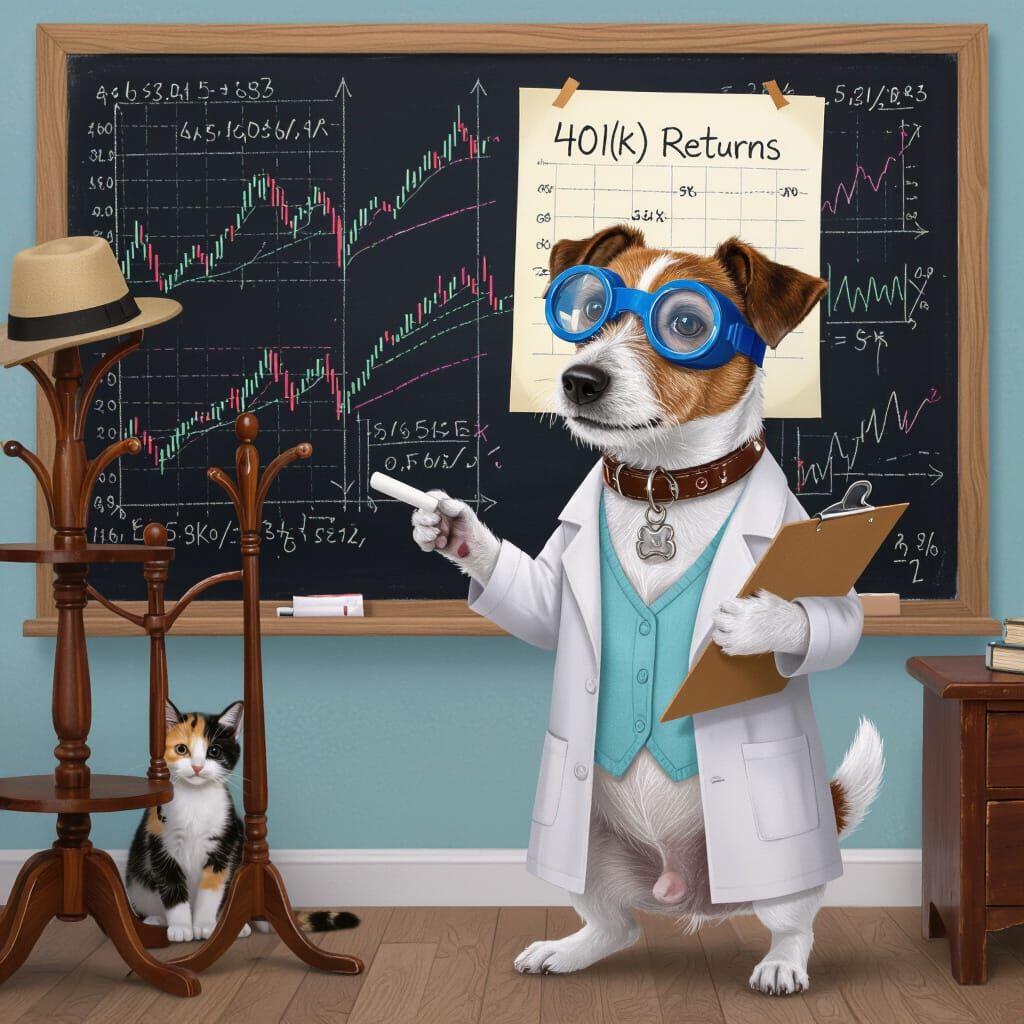 Anthropomorphic Jack Russell Terrier Financial Analyst