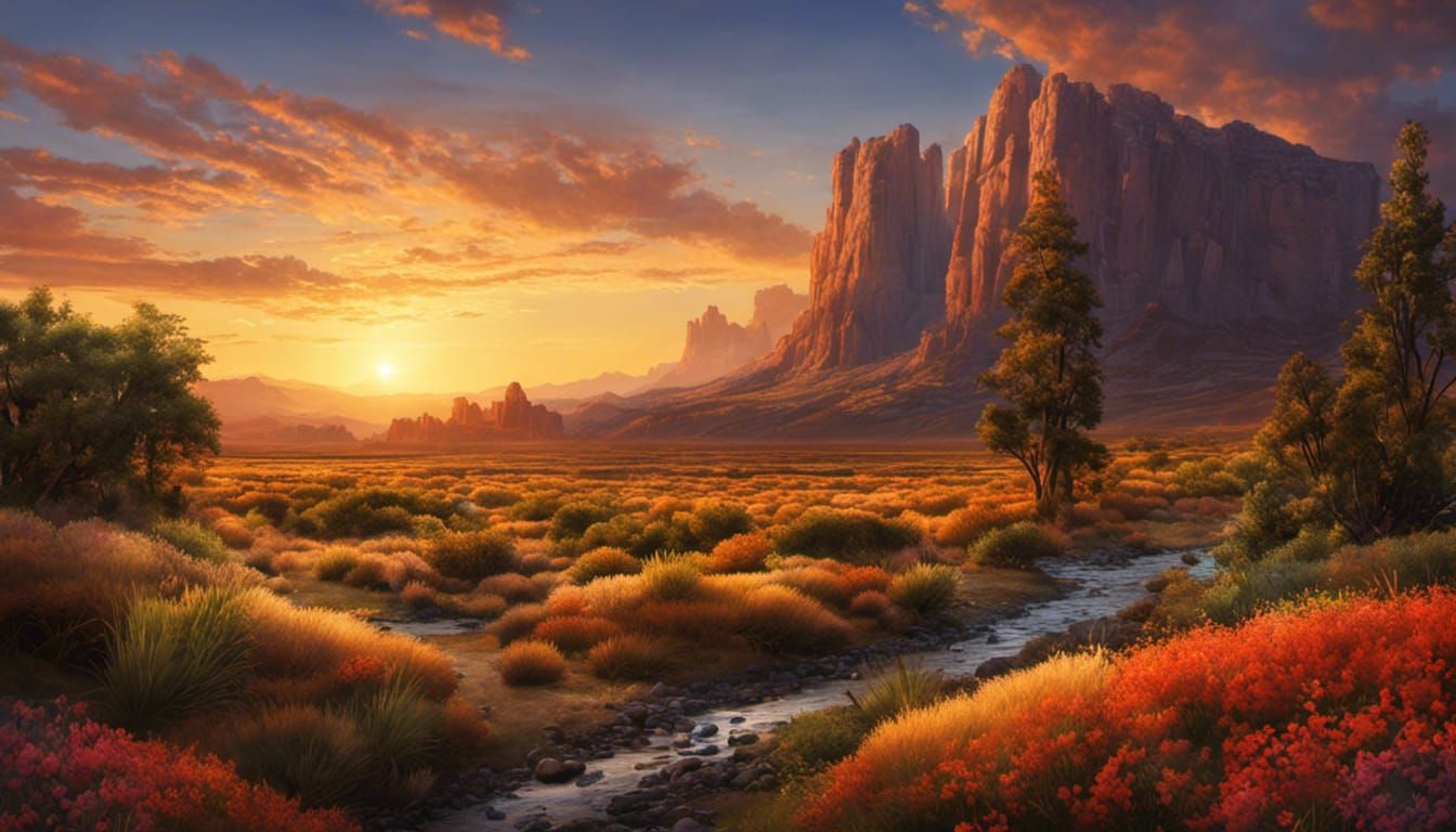 Cowgirl and Horse at Campfire Under Starry Sky