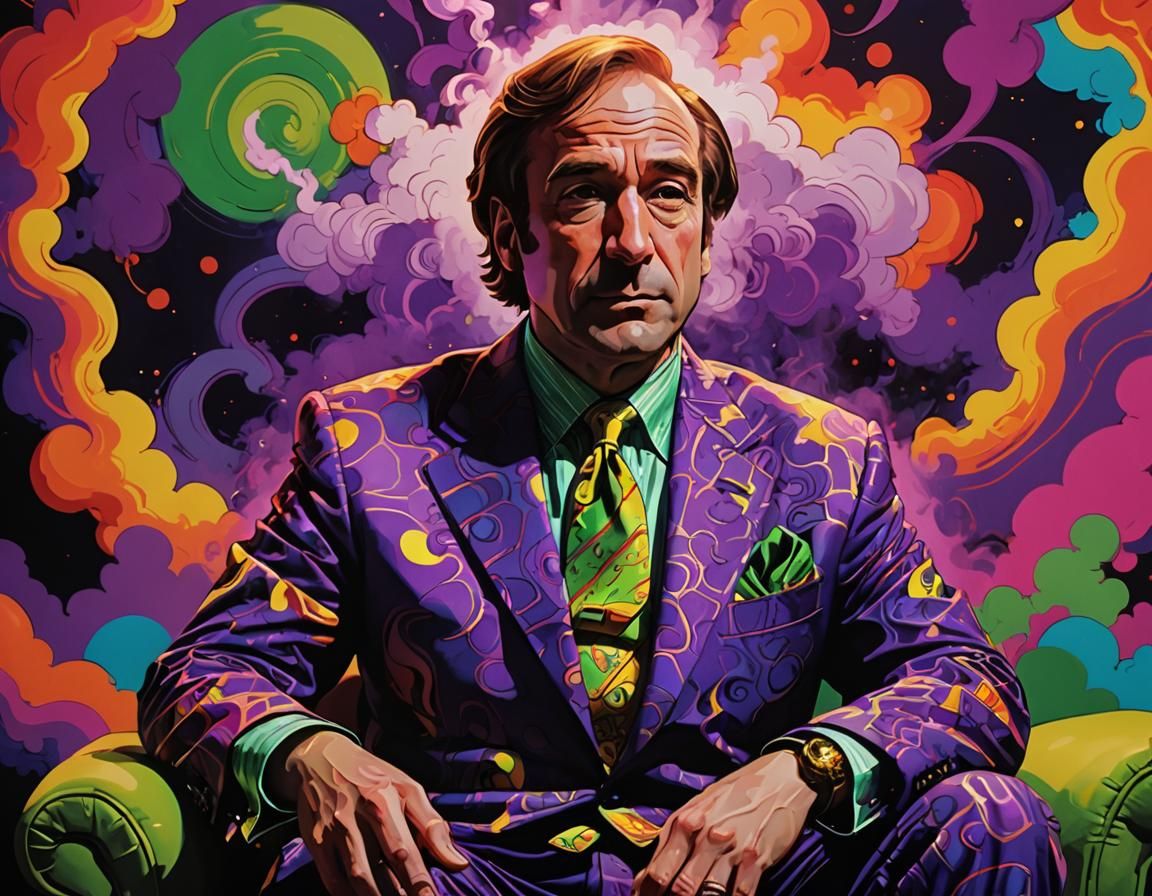 Saul Goodman in Psychedelic Art Style
