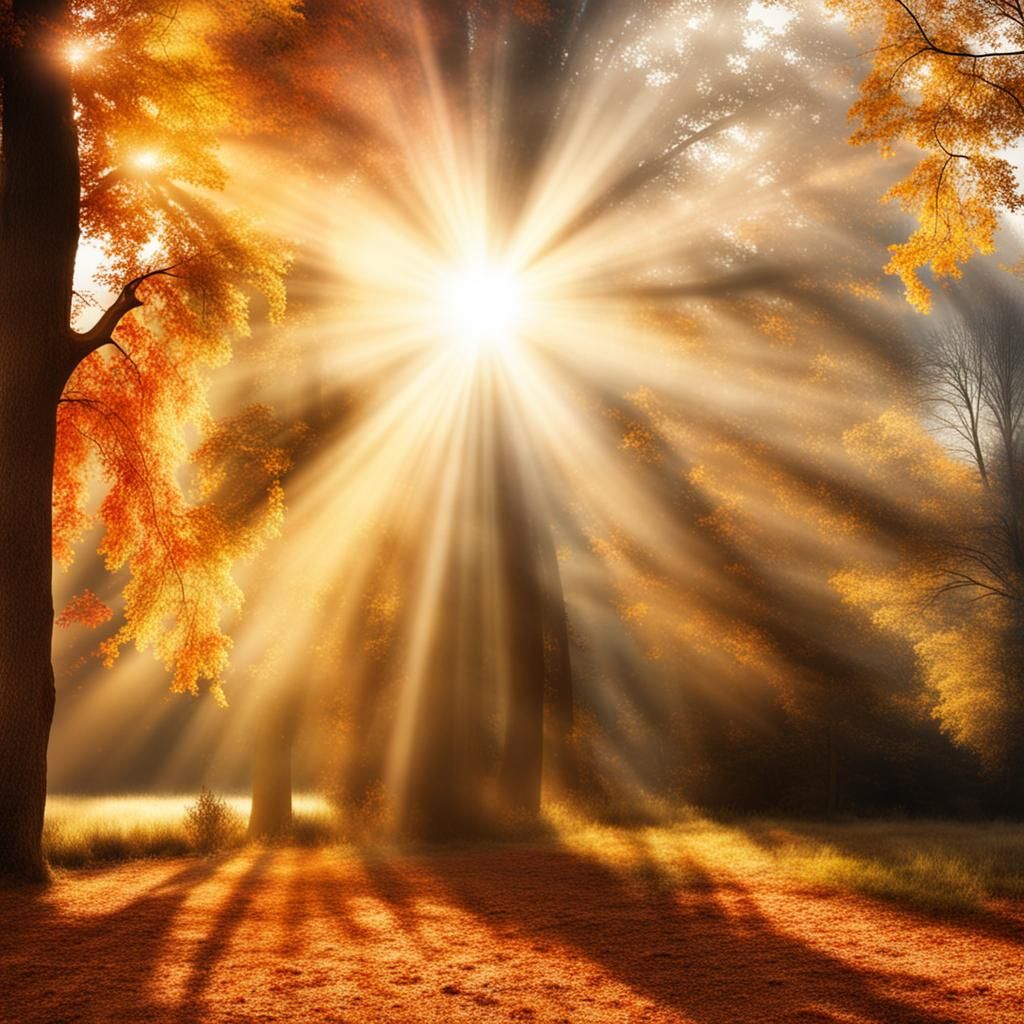 Divine Sunshine Beams Through Clouds