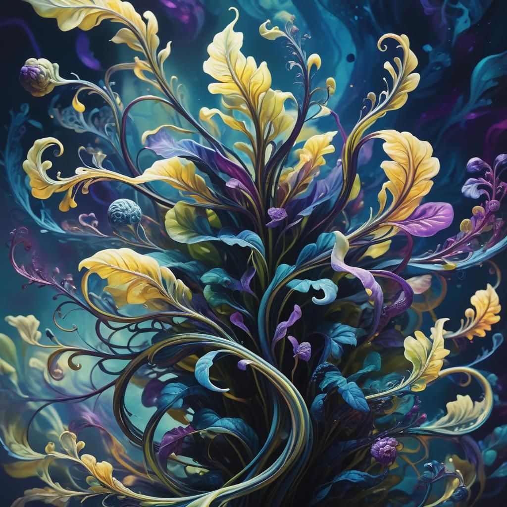 Glowing Venuvian Plant: Surreal Concept Art