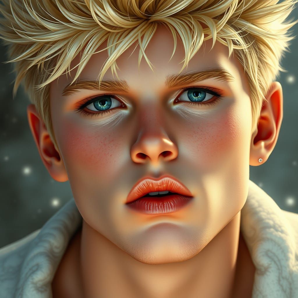 Rockstar with Spiky Blonde Hair