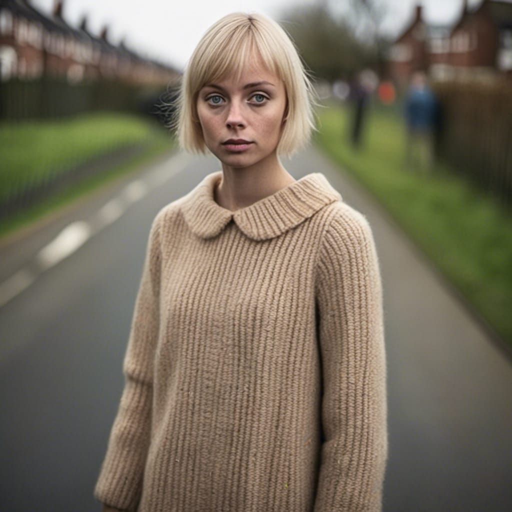 Blonde Woman in 1960s London Street Scene