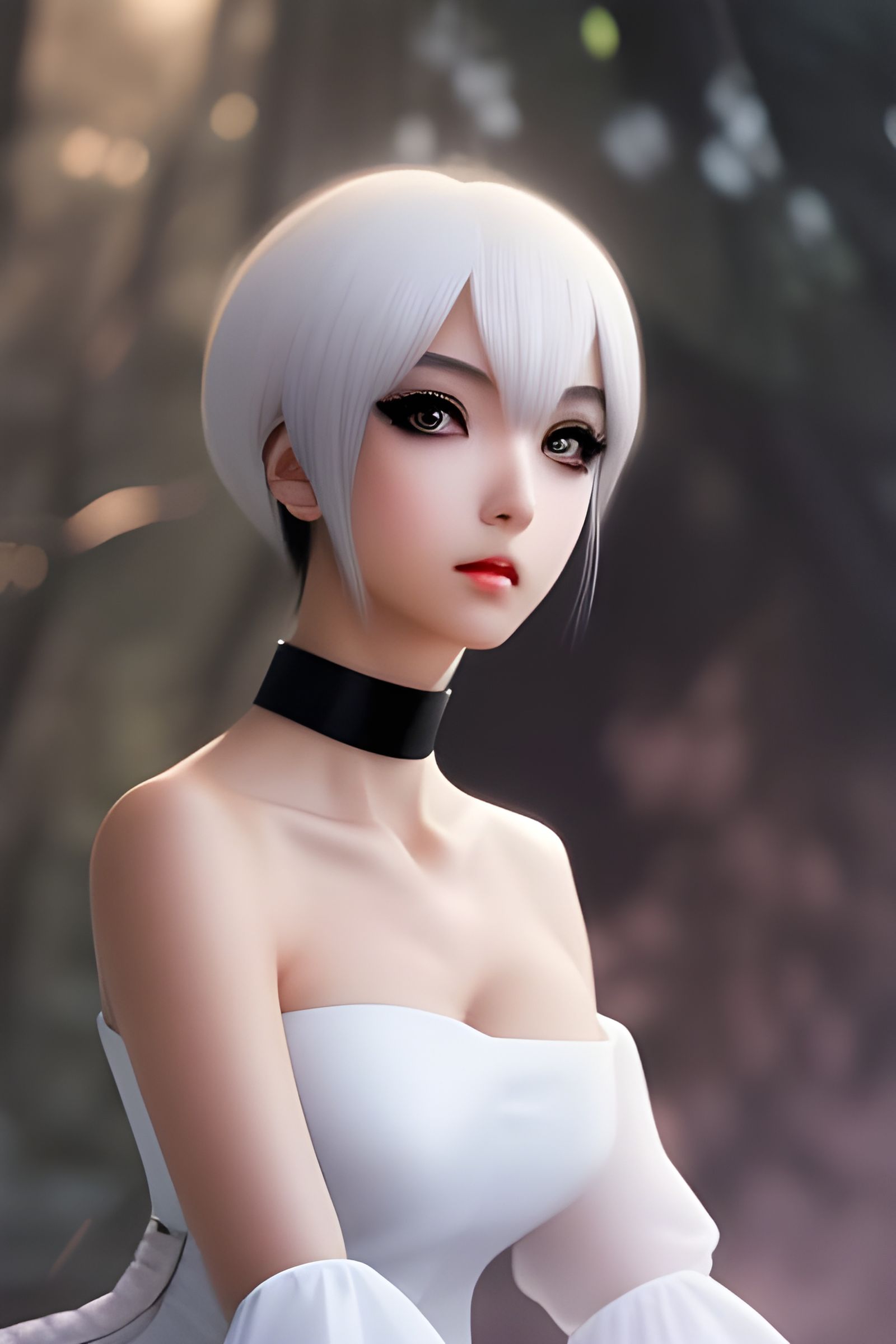 Elegant Anime Girl Portrait in Pop Art Style