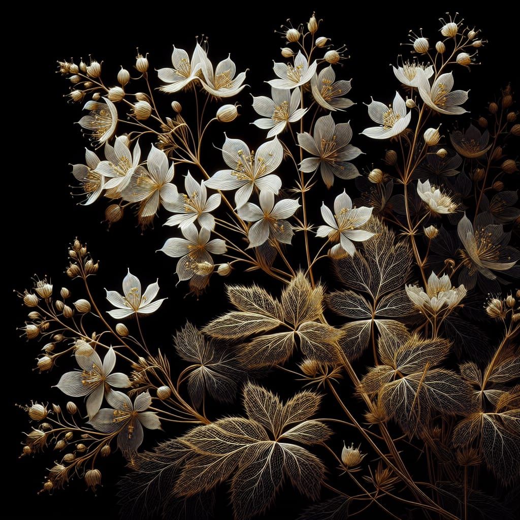 Transparent Tsunami with Floral Details in Digital Art