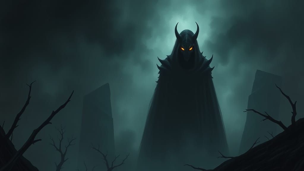 Dark, Foreboding Figure in Ominous Atmosphere