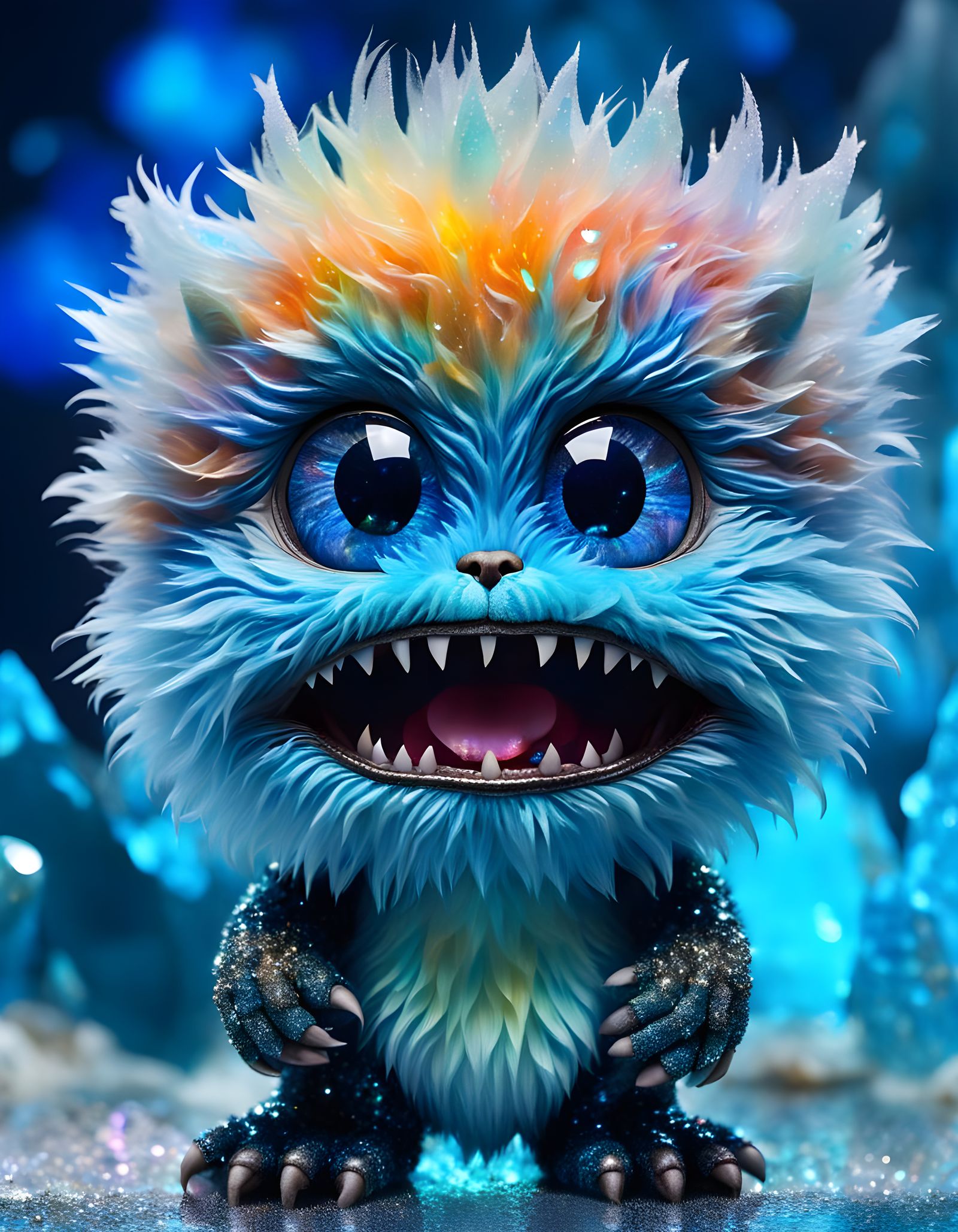 Adorable Cosmic Monster with Galaxy Fur