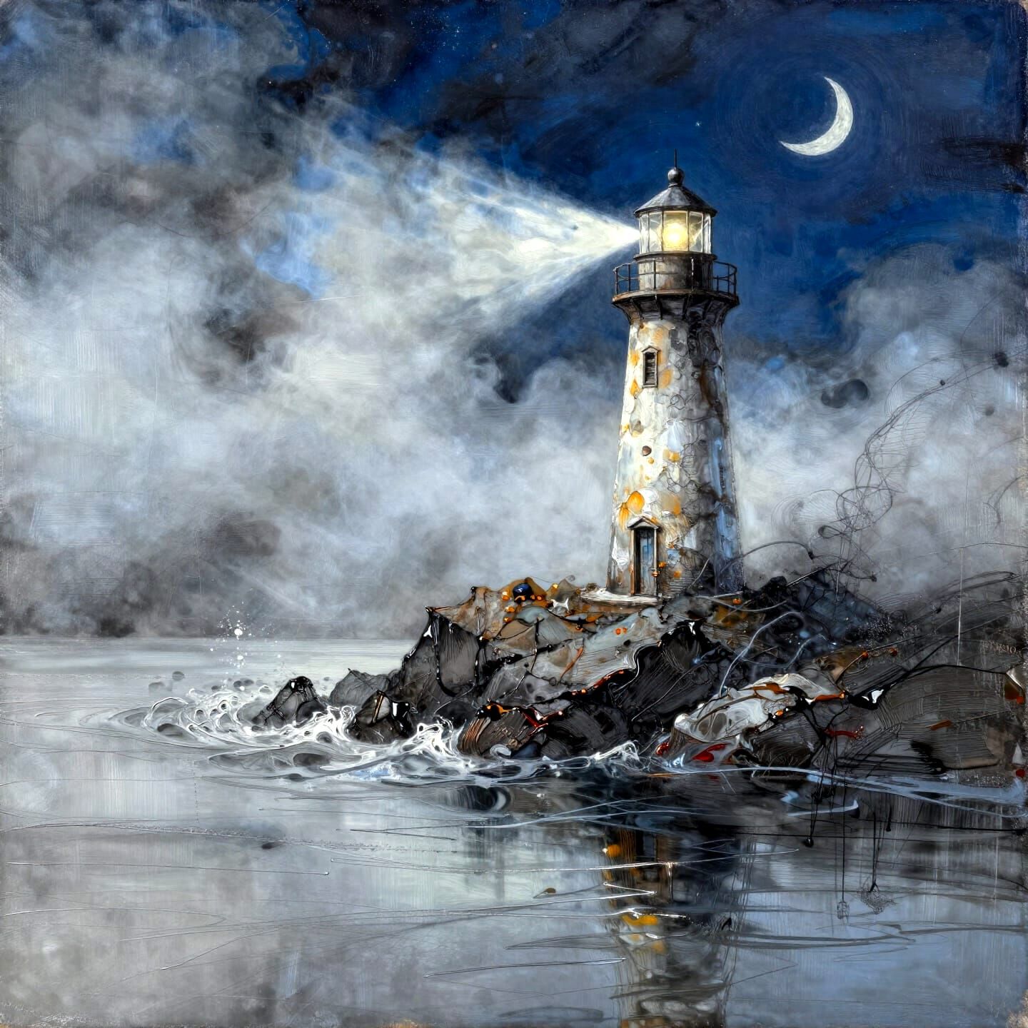 Light a patch of darkness, treacherous and scary