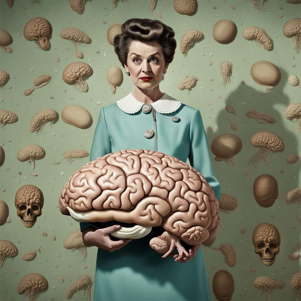 Weasel Woman with Brain: 50's Style Photo