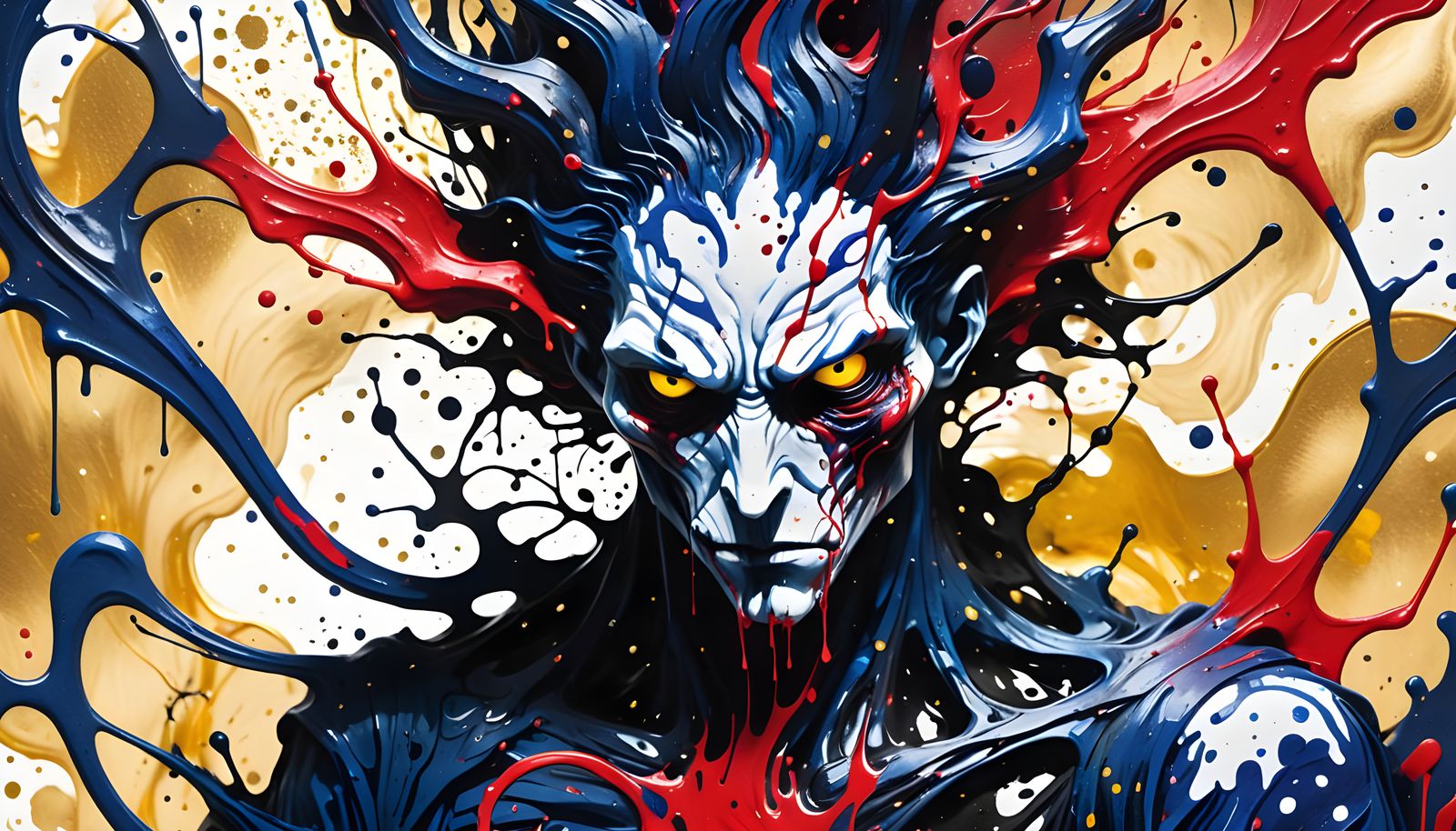 Ink Demon in Splatter Art Style