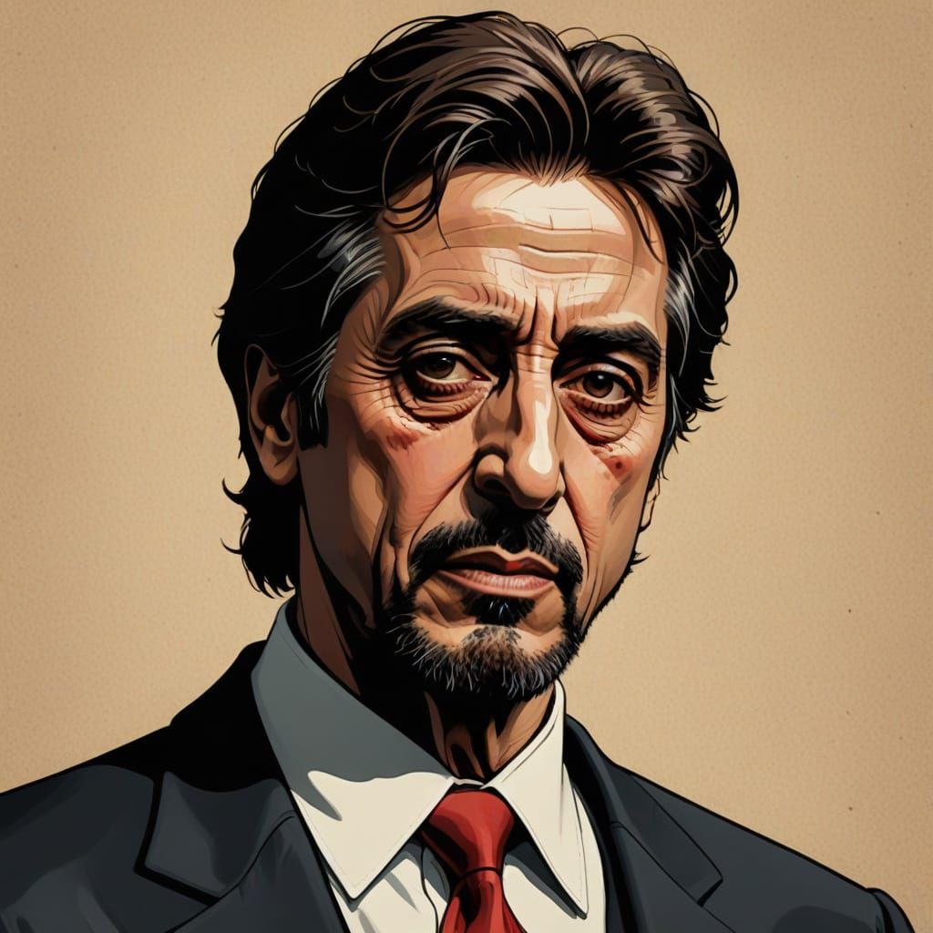 Realistic Cartoon Portrait of a Man in Portrait Style