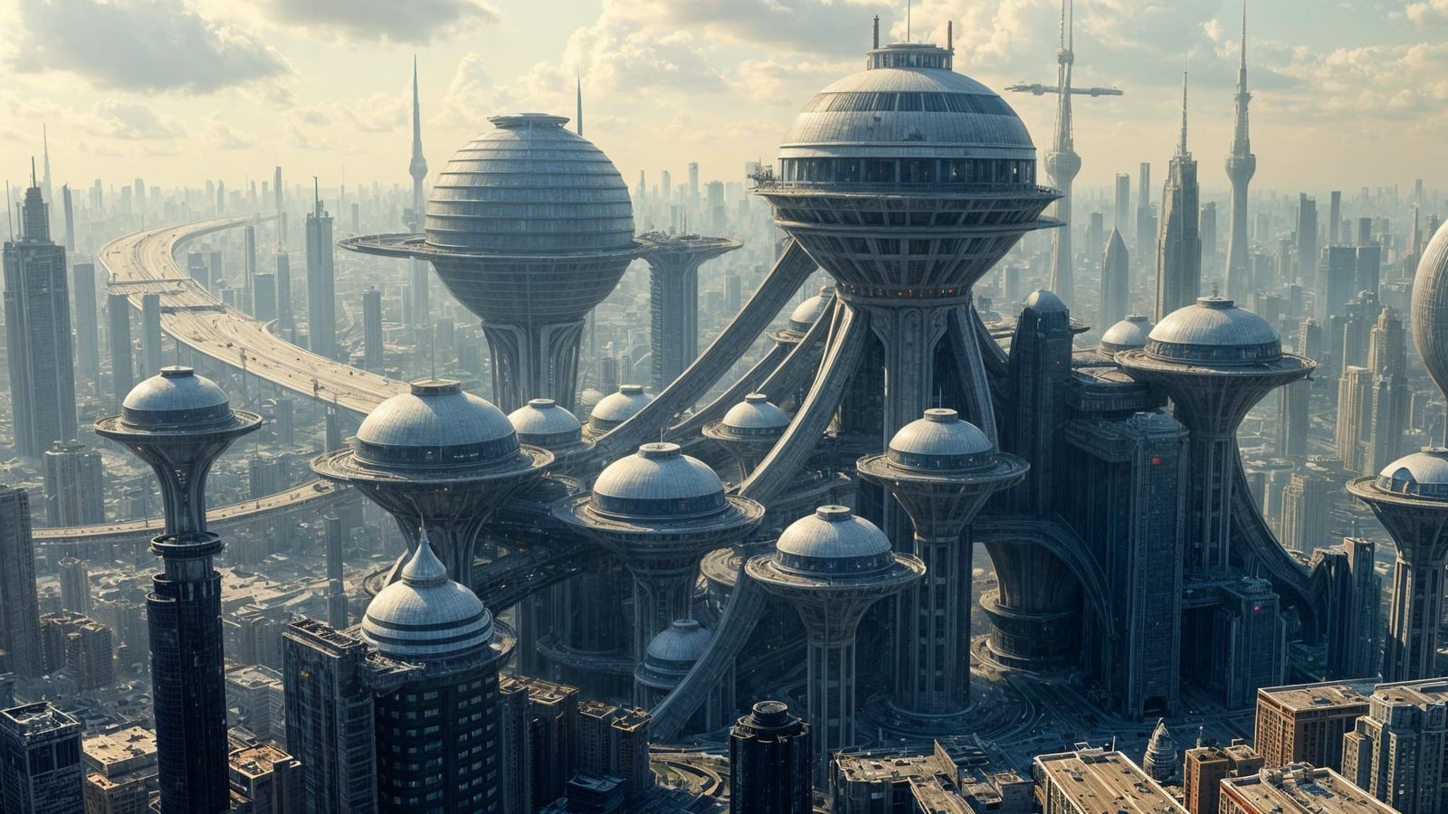 Surreal Futuristic Megastructure Utopia