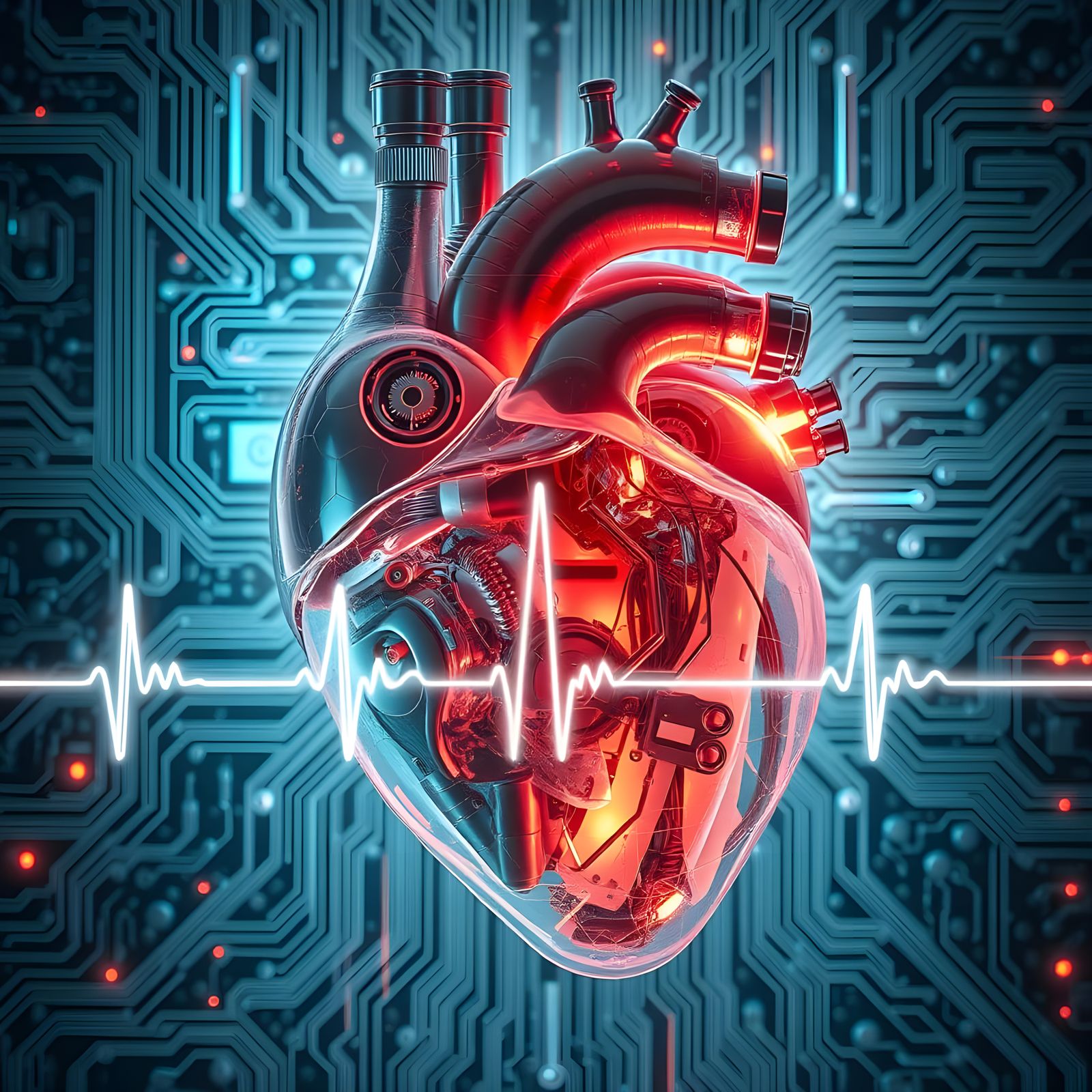 Robotic Heart Double Exposure with Heartbeat Monitor