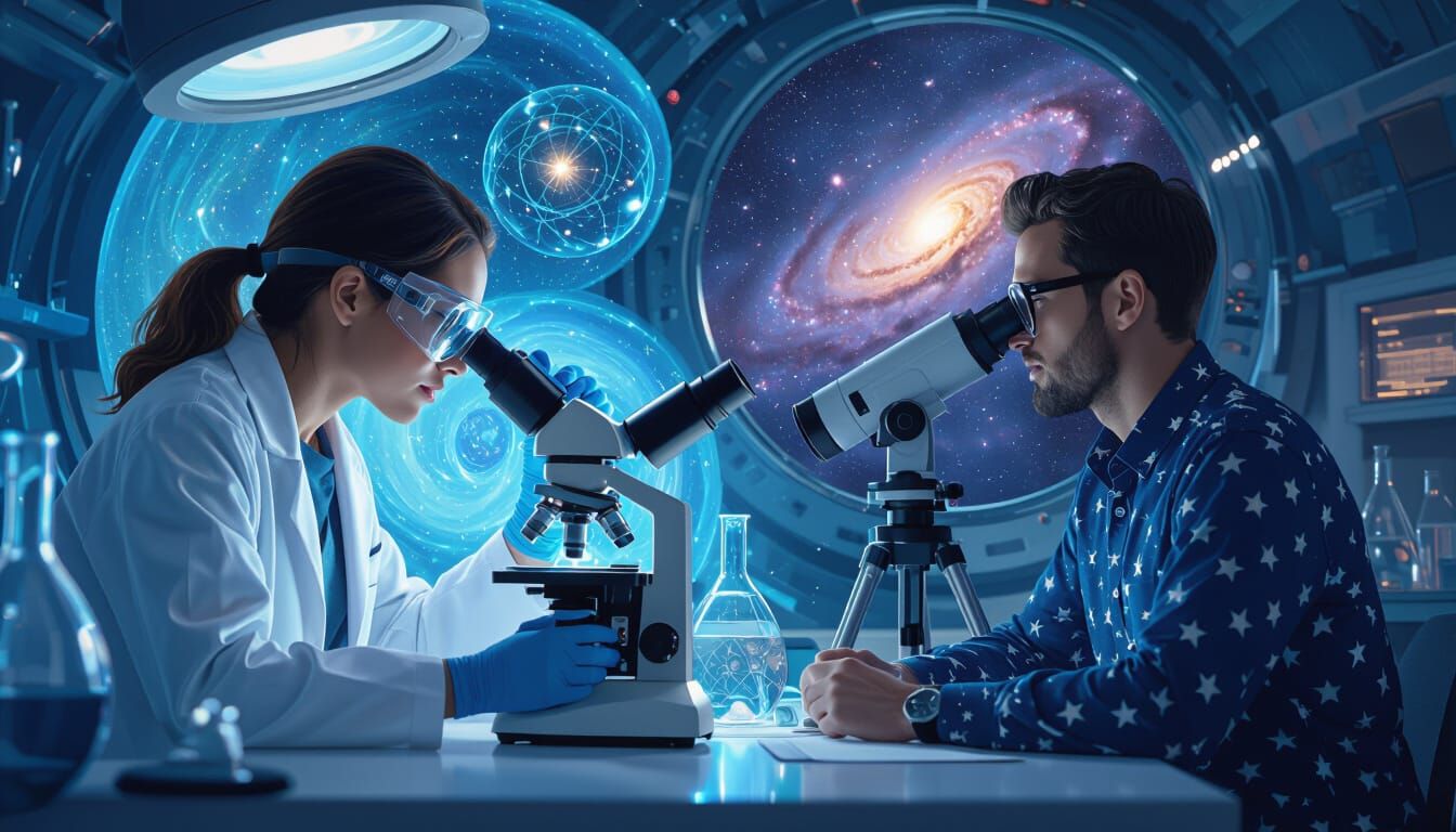 Scientists Observe Micro and Macro Cosmos in Futuristic Lab