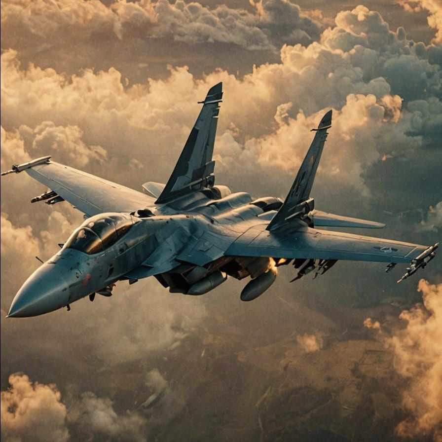 Epic Sunset: Sukhoi Su 30 Fighter Jet