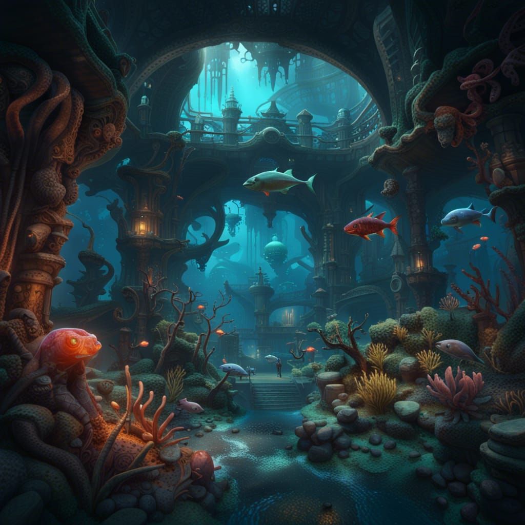 Warforged Warking in Underwater World: Detailed Matte Painti...