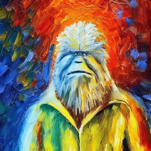 Bigfoot's Neo-Impressionist Bob Ross Portrait