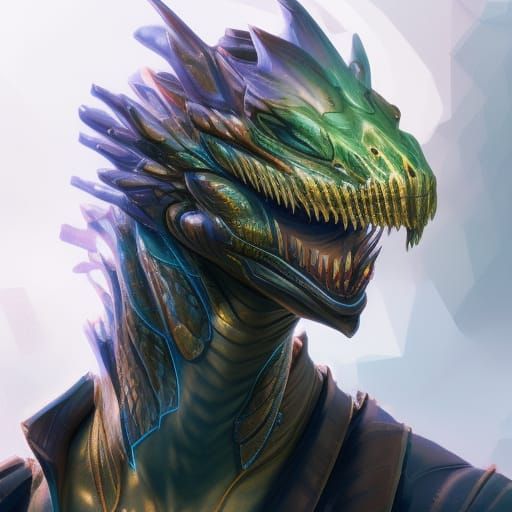 Detailed Cobra Dragon Portrait in Artgerm Style