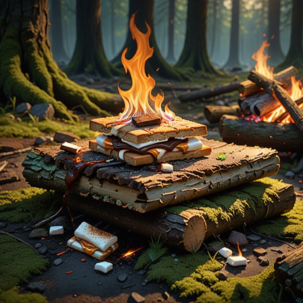 Fantasy S'more Concept Art by Campfire