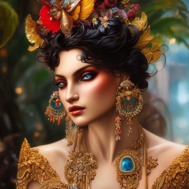 Rio Carnival Woman in Hyperdetailed Digital Art