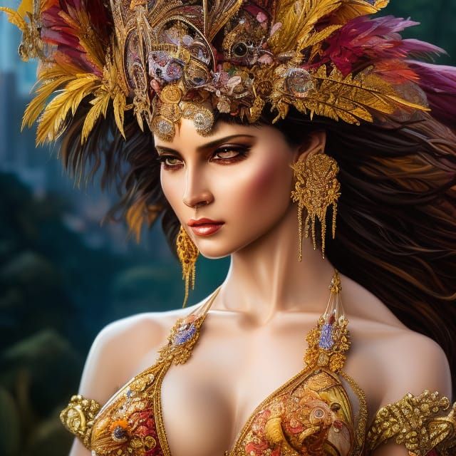 Rio Carnival Woman: Intricate, Hyperdetailed Illustration