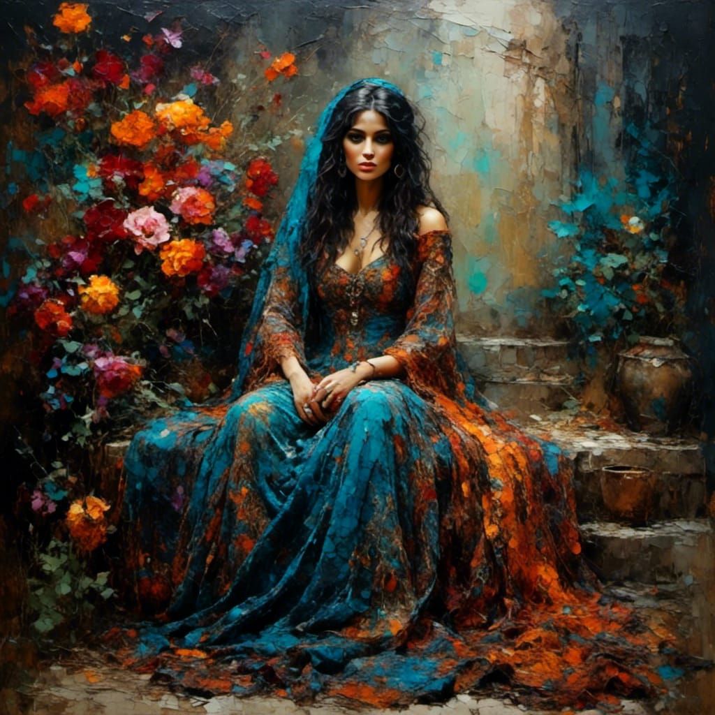 Gypsy <lora:Filigree Oil Impasto:1.0>  last one