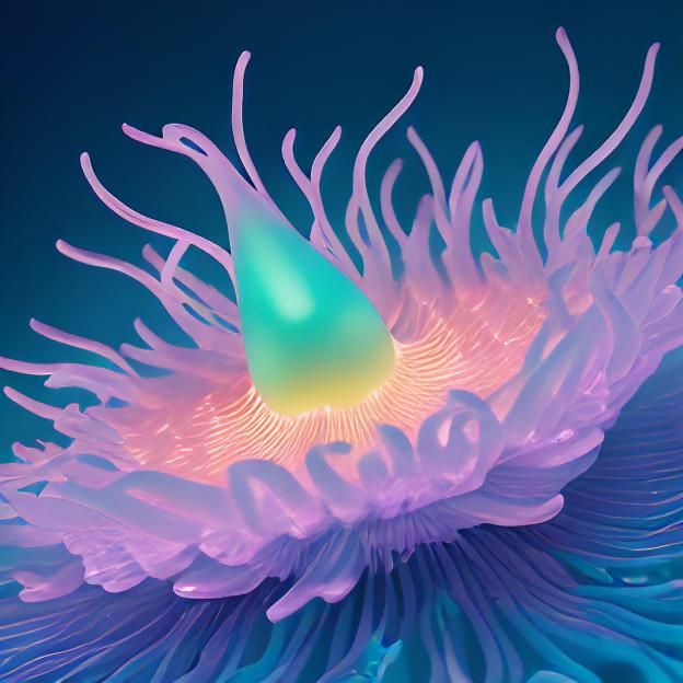 Opalescent Abstract 3D Graffiti Art in Biopunk Style