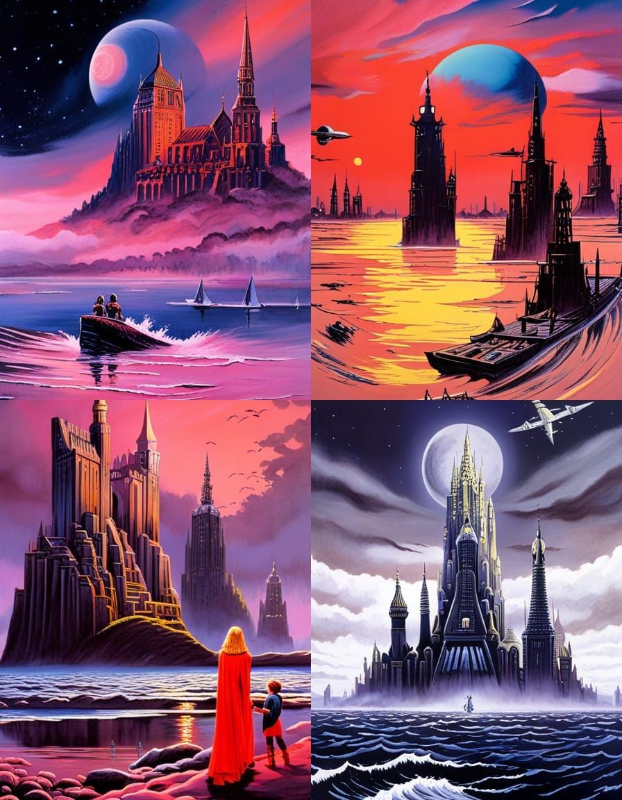 Retro-Futuristic Mechanical Scene