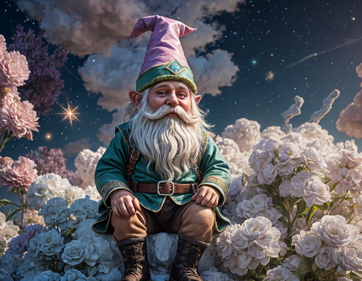Magic Gnome Relaxing in the Sky