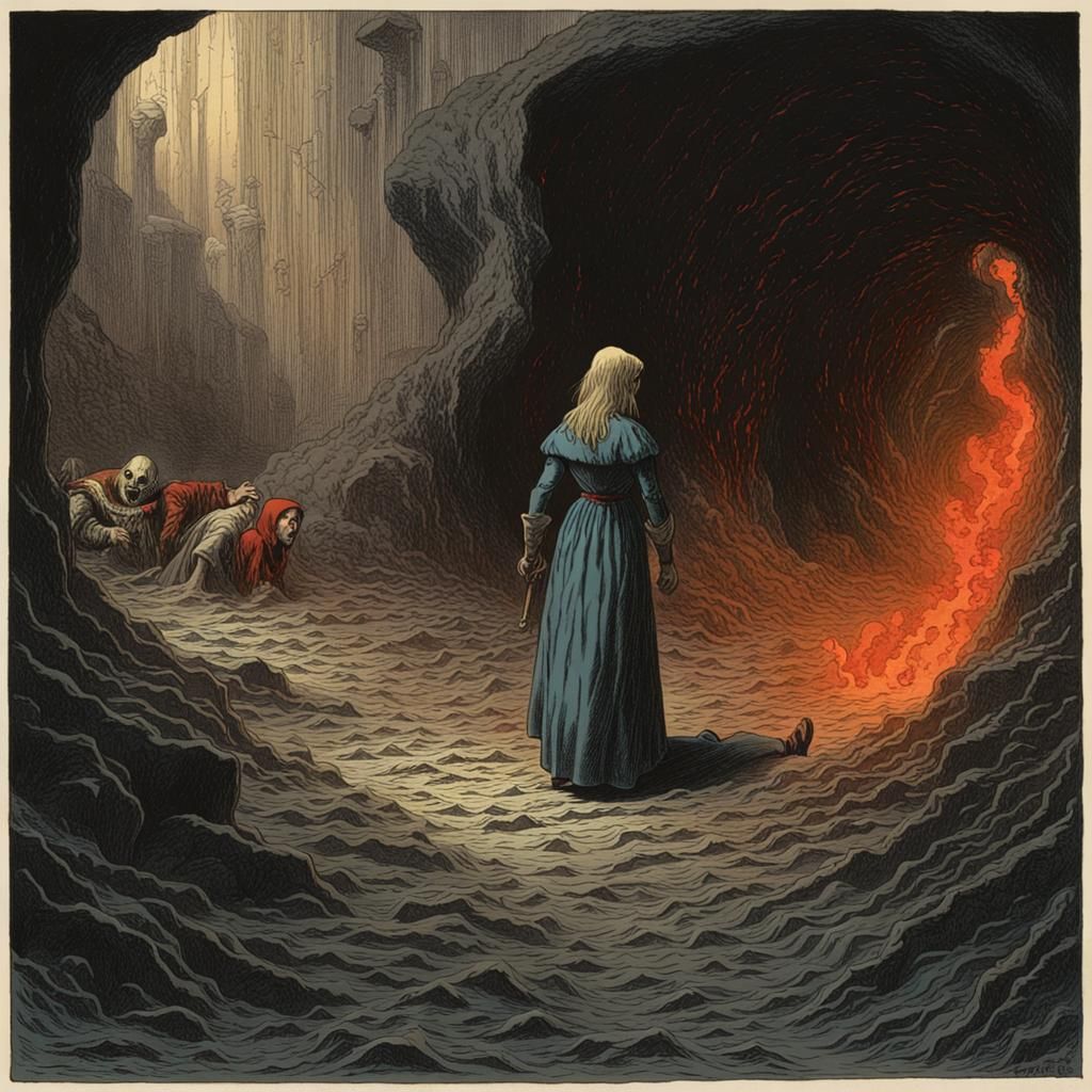 Girl's Descent into Hell: A Horror Vision